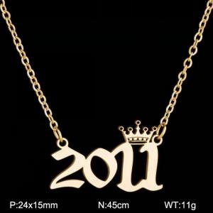 SS Gold-Plating Necklace - KN199823-WGNF