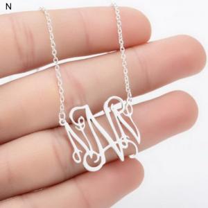 Stainless Steel Necklace - KN199880-WGNF