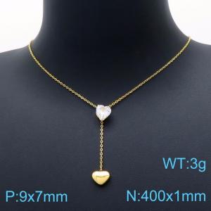 Stainless Steel Stone Necklace - KN199928-KLX