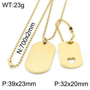 SS Gold-Plating Necklace - KN199940-Z