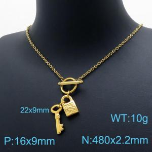 SS Gold-Plating Necklace - KN199942-Z