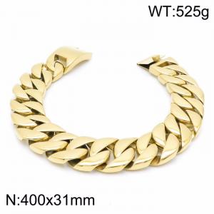 Men's Super Coarse Fashion Cast Polished Hip Hop Gold Plated Necklace Dog Chain - KN199985-KJX