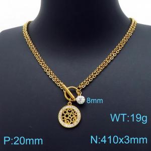 Stainless Steel Stone Necklace - KN200013-Z