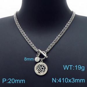 Stainless Steel Stone Necklace - KN200019-Z