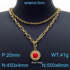 SS Gold-Plating Necklace - KN200036-Z
