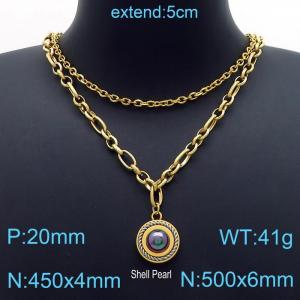 SS Gold-Plating Necklace - KN200037-Z