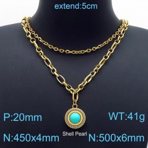 SS Gold-Plating Necklace - KN200039-Z