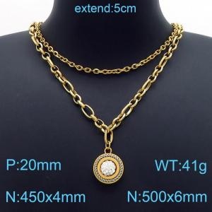 SS Gold-Plating Necklace - KN200042-Z