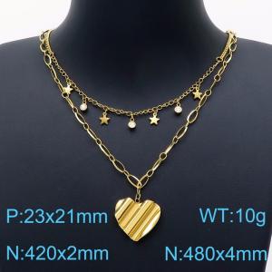 SS Gold-Plating Necklace - KN200196-K