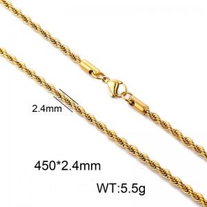 SS Gold-Plating Necklace Fried Dough Twists Chain - KN20032-CD
