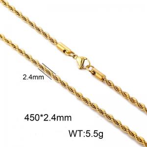 SS Gold-Plating Necklace - KN20032-CD