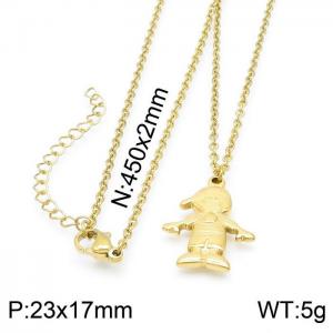 SS Gold-Plating Necklace - KN200404-Z