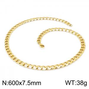 SS Gold-Plating Necklace - KN200410-Z