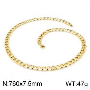 SS Gold-Plating Necklace - KN200413-Z