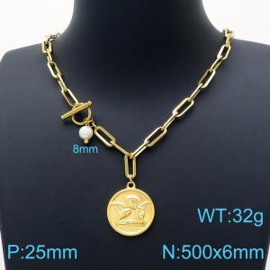 SS Gold-Plating Necklace - KN200433-Z