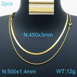 SS Gold-Plating Necklace - KN200450-Z