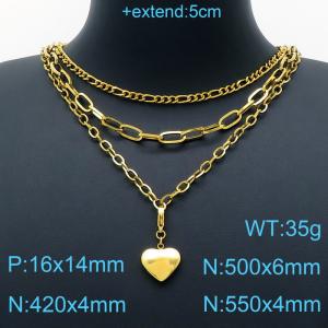 SS Gold-Plating Necklace - KN200461-Z