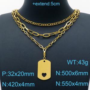 SS Gold-Plating Necklace - KN200462-Z