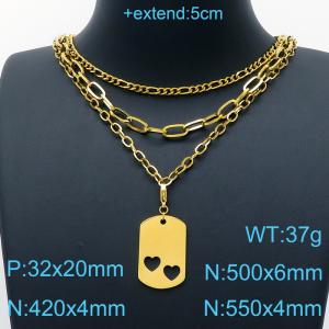 SS Gold-Plating Necklace - KN200463-Z