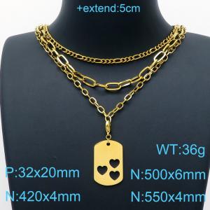 SS Gold-Plating Necklace - KN200464-Z