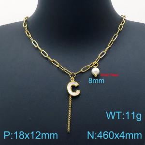 SS Gold-Plating Necklace - KN200513-Z