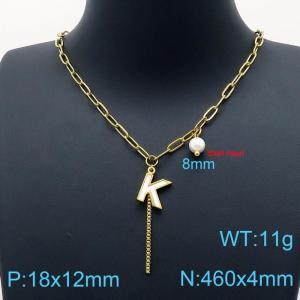 SS Gold-Plating Necklace - KN200521-Z