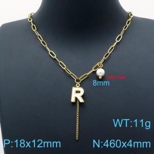 SS Gold-Plating Necklace - KN200528-Z