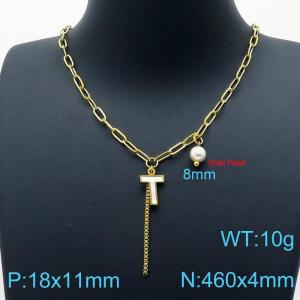 SS Gold-Plating Necklace - KN200530-Z