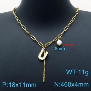 SS Gold-Plating Necklace - KN200531-Z