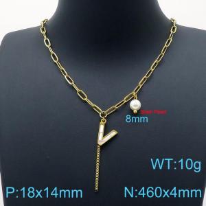 SS Gold-Plating Necklace - KN200532-Z