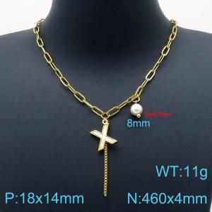 SS Gold-Plating Necklace - KN200534-Z