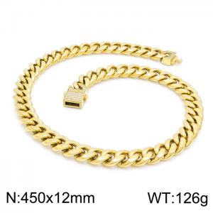 Stainless Steel Stone Necklace - KN200545-KFC