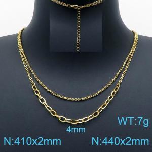 SS Gold-Plating Necklace - KN200566-Z