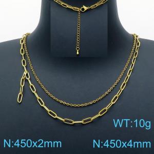 SS Gold-Plating Necklace - KN200570-Z