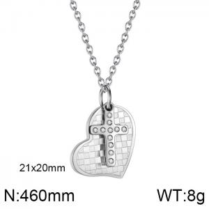 Stainless Steel Stone Necklace - KN200765-WGMB