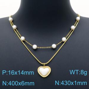 SS Gold-Plating Necklace - KN200843-HM