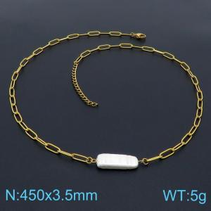SS Gold-Plating Necklace - KN200866-YX