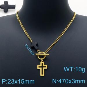 SS Gold-Plating Necklace - KN201141-Z