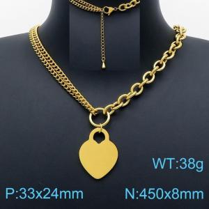 SS Gold-Plating Necklace - KN201173-Z