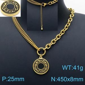 SS Gold-Plating Necklace - KN201189-Z