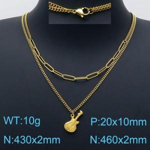 SS Gold-Plating Necklace - KN201212-Z