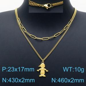 SS Gold-Plating Necklace - KN201216-Z