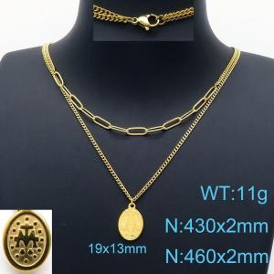 SS Gold-Plating Necklace - KN201218-Z