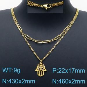 SS Gold-Plating Necklace - KN201220-Z