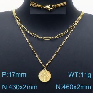 SS Gold-Plating Necklace - KN201222-Z