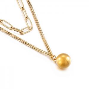 SS Gold-Plating Necklace - KN201250-Z