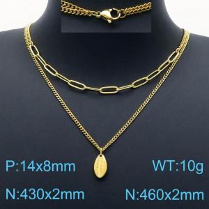 SS Gold-Plating Necklace - KN201268-Z