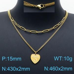 SS Gold-Plating Necklace - KN201270-Z
