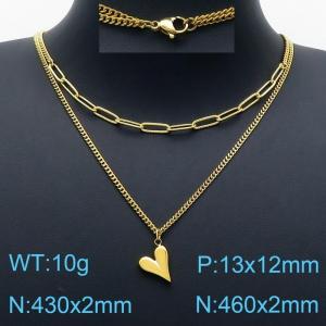 SS Gold-Plating Necklace - KN201272-Z