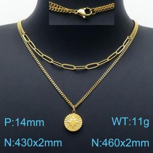 SS Gold-Plating Necklace - KN201274-Z